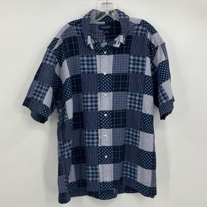 Brooks Brothers Blue Patchwork Button Down Shirt